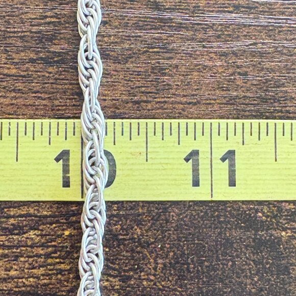 VTG Italy Sterling Silver 925 Heavy Rope Chain Lobster Clasp Necklace Size 29.5" - Picture 9 of 11